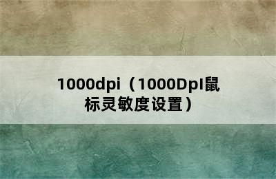 1000dpi（1000DpI鼠标灵敏度设置）