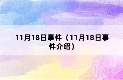 11月18日事件（11月18日事件介绍）