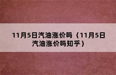 11月5日汽油涨价吗（11月5日汽油涨价吗知乎）