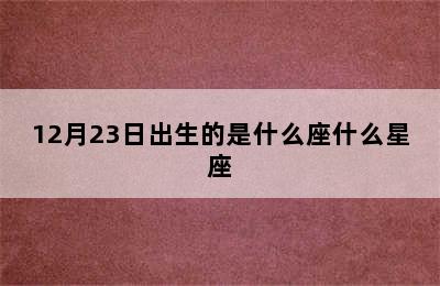 12月23日出生的是什么座什么星座