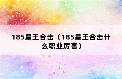 185星王合击（185星王合击什么职业厉害）