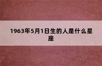 1963年5月1日生的人是什么星座