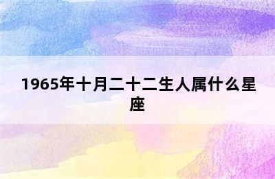 1965年十月二十二生人属什么星座