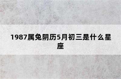 1987属兔阴历5月初三是什么星座