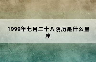 1999年七月二十八阴历是什么星座