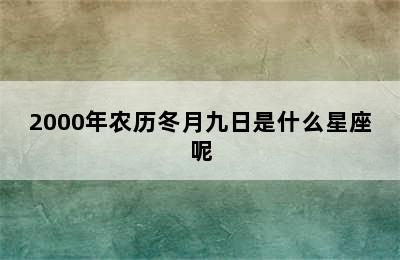 2000年农历冬月九日是什么星座呢