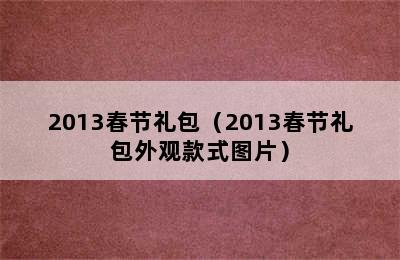 2013春节礼包（2013春节礼包外观款式图片）