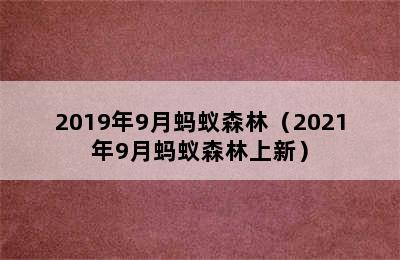 2019年9月蚂蚁森林（2021年9月蚂蚁森林上新）