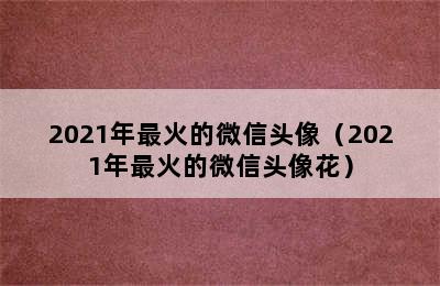 2021年最火的微信头像（2021年最火的微信头像花）