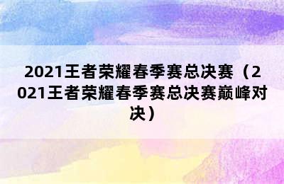 2021王者荣耀春季赛总决赛（2021王者荣耀春季赛总决赛巅峰对决）