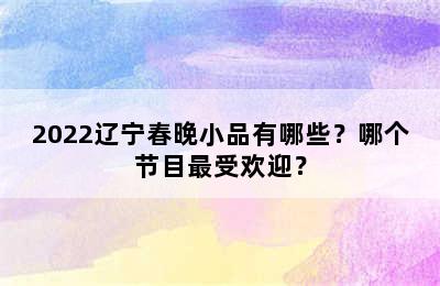 2022辽宁春晚小品有哪些？哪个节目最受欢迎？