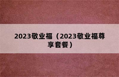 2023敬业福（2023敬业福尊享套餐）