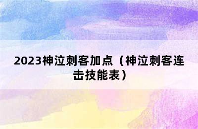 2023神泣刺客加点（神泣刺客连击技能表）