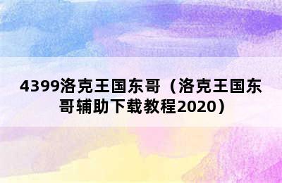 4399洛克王国东哥（洛克王国东哥辅助下载教程2020）