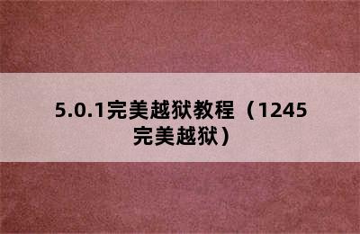 5.0.1完美越狱教程（1245完美越狱）