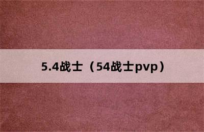 5.4战士（54战士pvp）