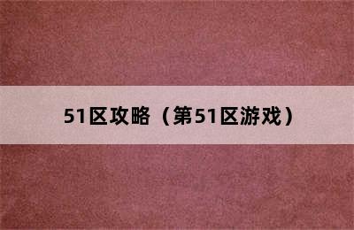 51区攻略（第51区游戏）