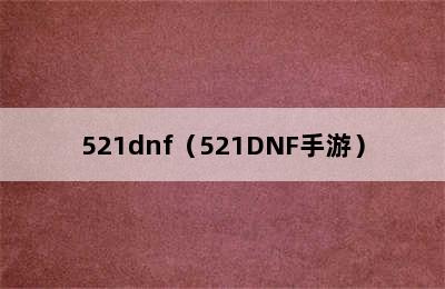 521dnf（521DNF手游）