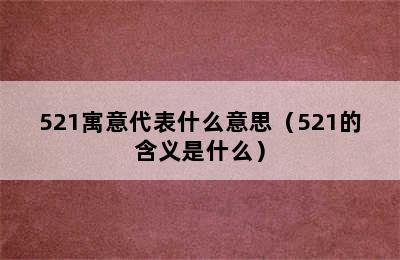 521寓意代表什么意思（521的含义是什么）