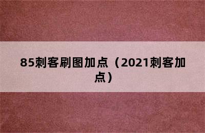 85刺客刷图加点（2021刺客加点）