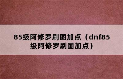 85级阿修罗刷图加点（dnf85级阿修罗刷图加点）