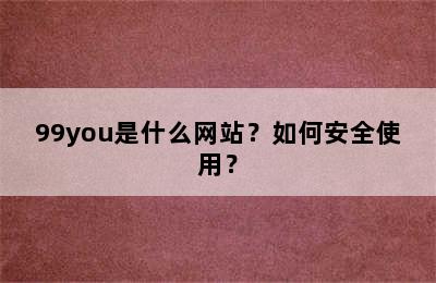 99you是什么网站？如何安全使用？