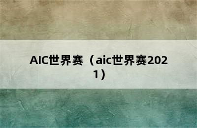 AIC世界赛（aic世界赛2021）