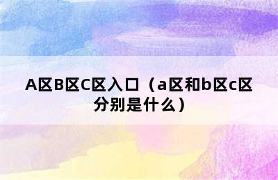 A区B区C区入口（a区和b区c区分别是什么）