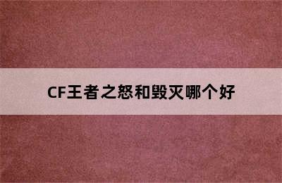 CF王者之怒和毁灭哪个好