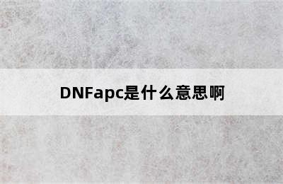 DNFapc是什么意思啊