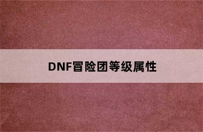 DNF冒险团等级属性