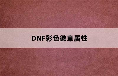 DNF彩色徽章属性