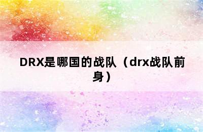 DRX是哪国的战队（drx战队前身）