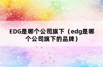 EDG是哪个公司旗下（edg是哪个公司旗下的品牌）