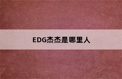 EDG杰杰是哪里人