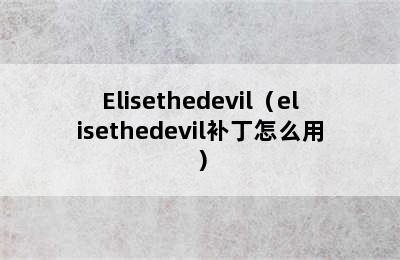 Elisethedevil（elisethedevil补丁怎么用）