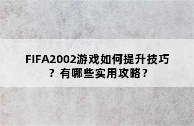 FIFA2002游戏如何提升技巧？有哪些实用攻略？