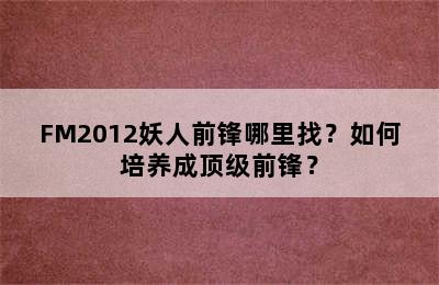 FM2012妖人前锋哪里找？如何培养成顶级前锋？