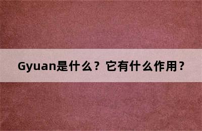 Gyuan是什么？它有什么作用？