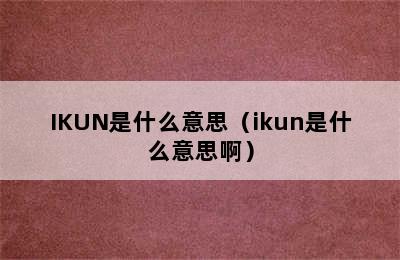 IKUN是什么意思（ikun是什么意思啊）