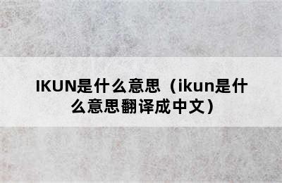 IKUN是什么意思（ikun是什么意思翻译成中文）