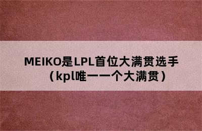 MEIKO是LPL首位大满贯选手（kpl唯一一个大满贯）