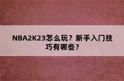 NBA2K23怎么玩？新手入门技巧有哪些？