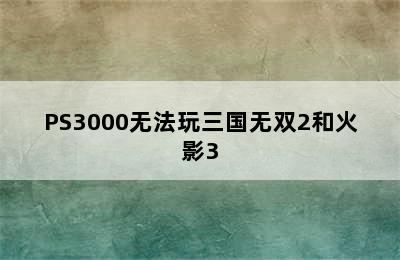 PS3000无法玩三国无双2和火影3