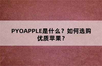 PYOAPPLE是什么？如何选购优质苹果？