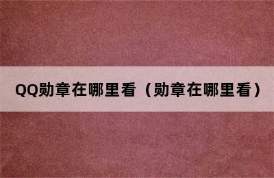 QQ勋章在哪里看（勋章在哪里看）