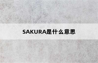 SAKURA是什么意思