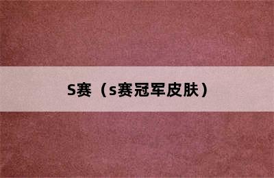 S赛（s赛冠军皮肤）