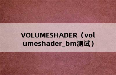 VOLUMESHADER（volumeshader_bm测试）