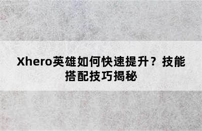 Xhero英雄如何快速提升？技能搭配技巧揭秘